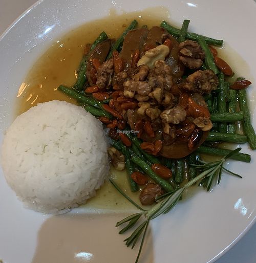 Vegan Lamb with goji and walnut at Vegefarm in Bremen