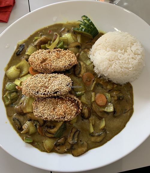 Seasam-Lachssteak at Vegefarm in Bremen