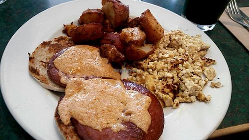 Tofu eggs benedict, wish it was a regular menu item! at Mother's Market in Huntington Beach