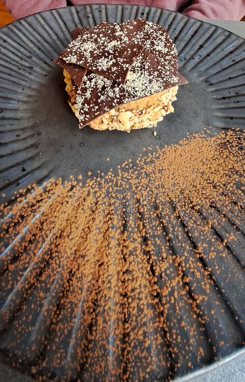 Lunch: Hazelnut chocolate doughnut at Saorsa 1875 in Pitlochry