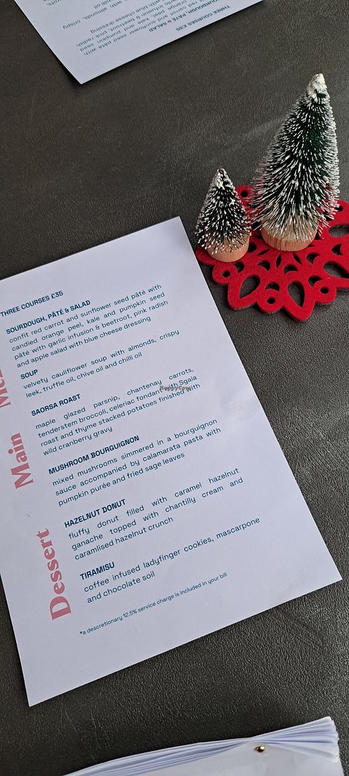 Lunch menu at Saorsa 1875 in Pitlochry