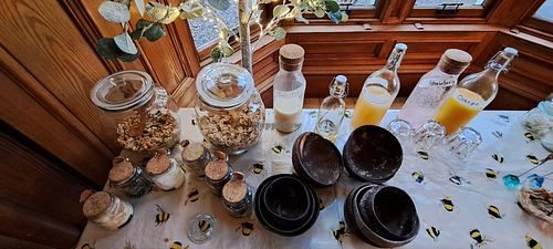 Breakfast: Juice and cereal buffet at Saorsa 1875 in Pitlochry