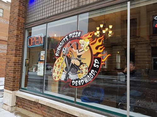 Burnout Pizza Exterior at Burnouts Pizza in Deadwood