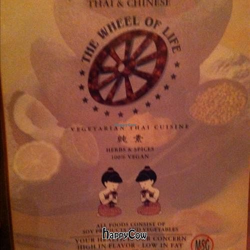 menu cover at Wheel of Life in Irvine