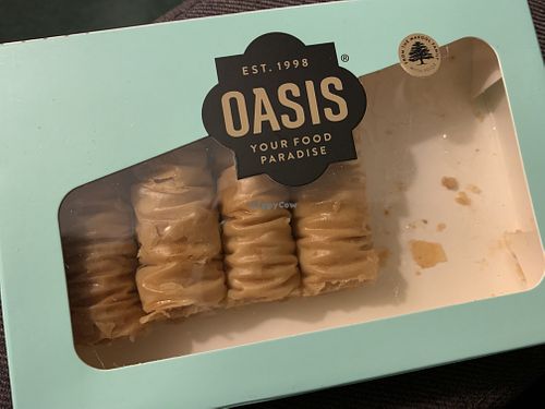 crispy vegan cashew baklava at Oasis Bakery in Fairfield