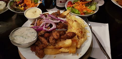 Gyros plate with chili cheese fries and extra mayo! The best dish there! at Trash Chic in Cologne