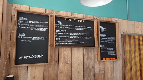 Menu and prices, as of May 2019 at Punk Vegan in Leeds