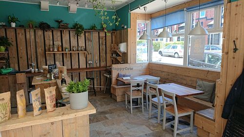 Indoor seating area at Punk Vegan in Leeds