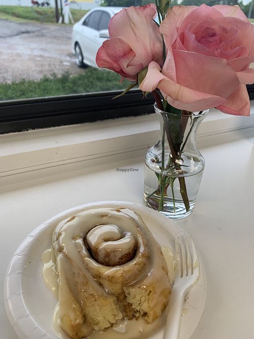 Pillowy soft cinnamon rolls with delicious warm icing. Yumm!! at 24 Karrots Cafe in Kilgore
