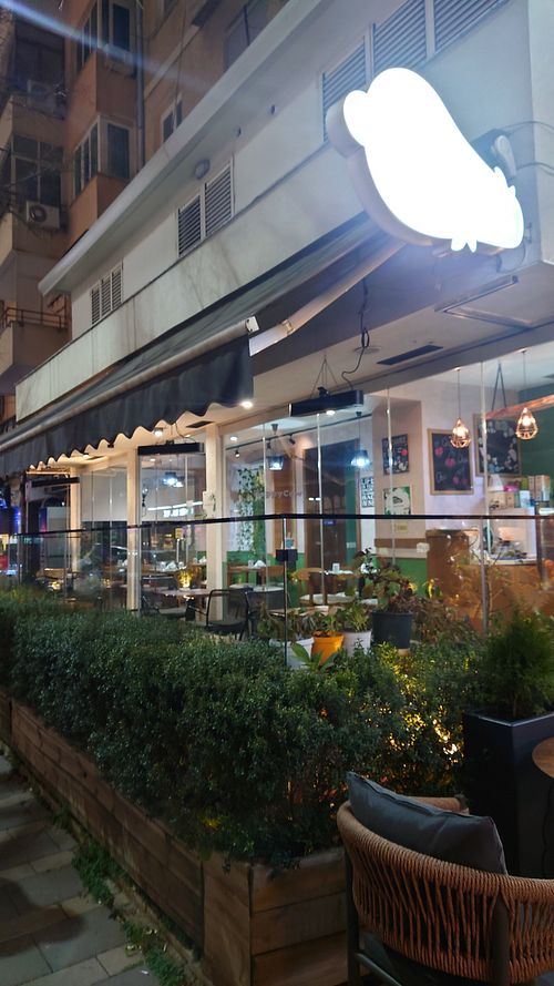 Outside at Veggies in Tirana