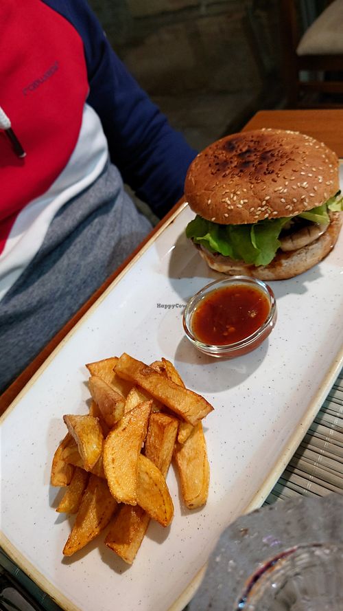 Vegan Burger at Veggies in Tirana