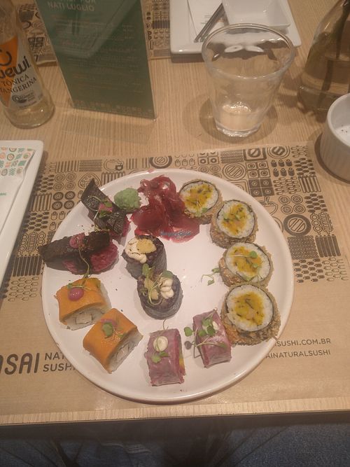 Mixed rolls at Yasai Natural Sushi in Rio De Janeiro