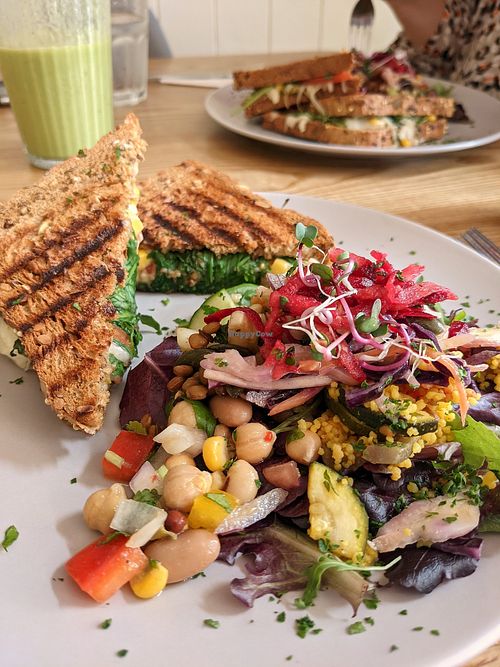 Mozzarella pesto panini at Nourish in Teignmouth