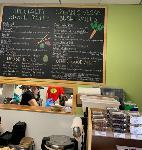 Vegan menu  at Wasabi Beach Sushi & Kitchen in Montauk