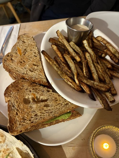 L.A. Sandwich with zatar fries  at Nourishmoi in Mississauga