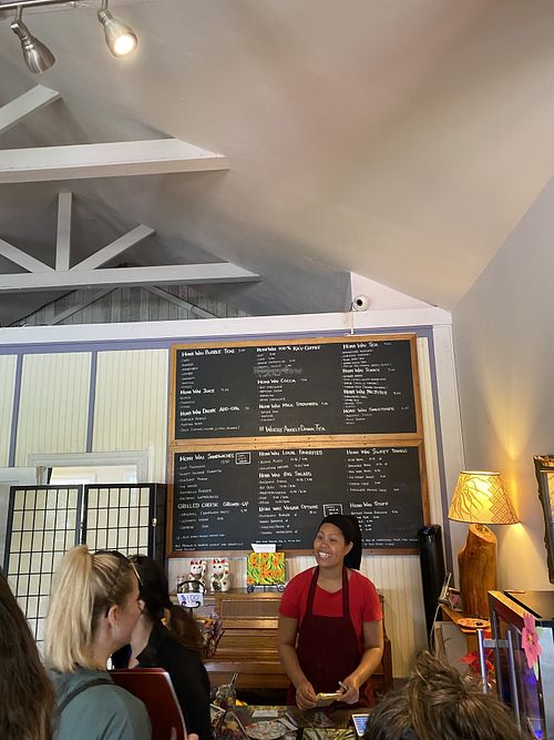 Menu and lovely staff  at Honi Wai in Mountain View