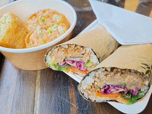 Sushi tuna roll and inari pockets at Let's Do Maki in London