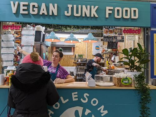 food booth at Wholesome Junkies in Manchester