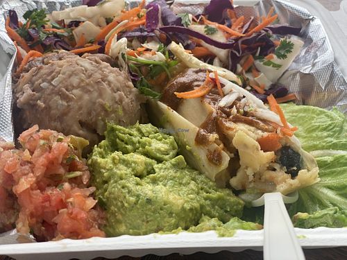 Tamale plate  at The Stand Natural Foods in Laguna Beach