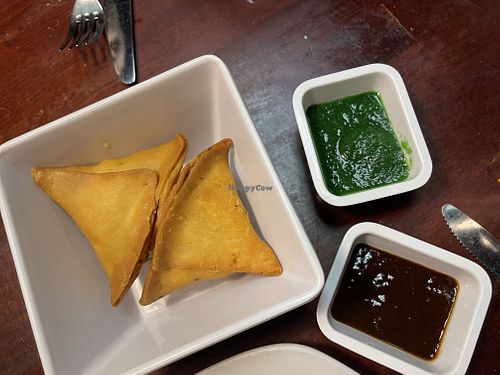 Vegetable samosas   at Sam's in Joshua Tree