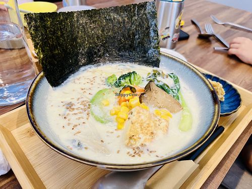 Soy milk and miso ramenn  at Shū Màn 蔬漫蔬食料理 - Suman in New Taipei City