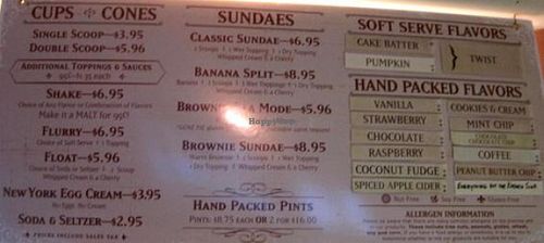 Menu at Blythe Anne's in New York City