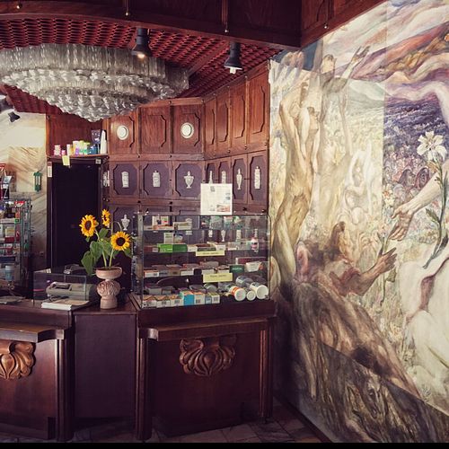 Pharmacy next door at Vilties Vaistinės Arbatine in Kaunas