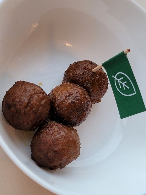Plant meat balls at IKEA in Nagakute