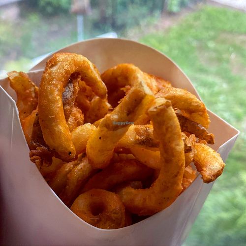 Curly fries at Seitan's Realm in Columbus
