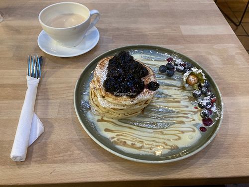 Pancake with blueberry at FRØ in Tromsoe