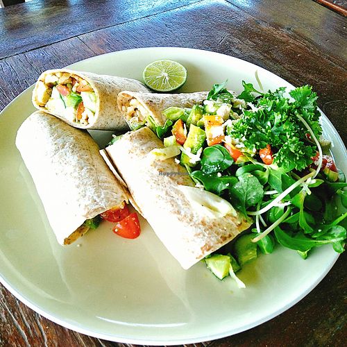 Vegan Greek feta cheese wrap. at Vee Soul in Koh Samui