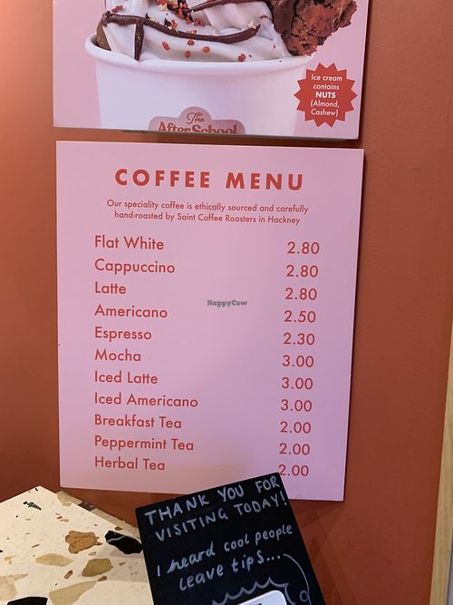 coffee & tea  at The After School Cookie Club in East London