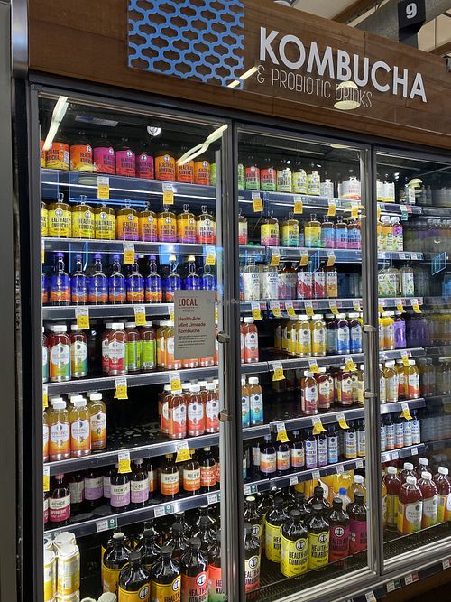 Kombucha Section Near Self-Checkout  at Whole Foods Market in La Jolla