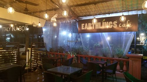 Inside patio at Earthlings Cafe in Mumbai
