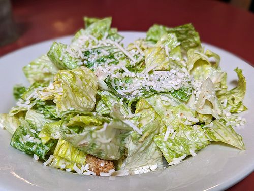 Vegan ceasar half salad at The Black Dog in Snoqualmie