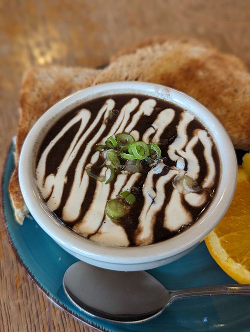 Special vegan chipotle black bean soup at The Black Dog in Snoqualmie