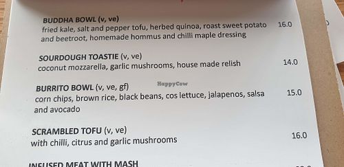 Sample of the menu at Whoopsie Do in Yarraville