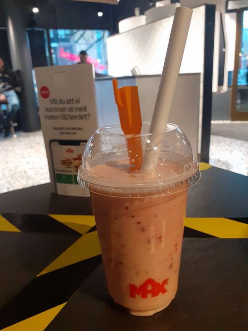Vegan milkshake at MAX - Medborgarplatsen in Stockholm