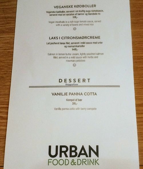 One Vegan Option on the Menu at Scandic in Aalborg