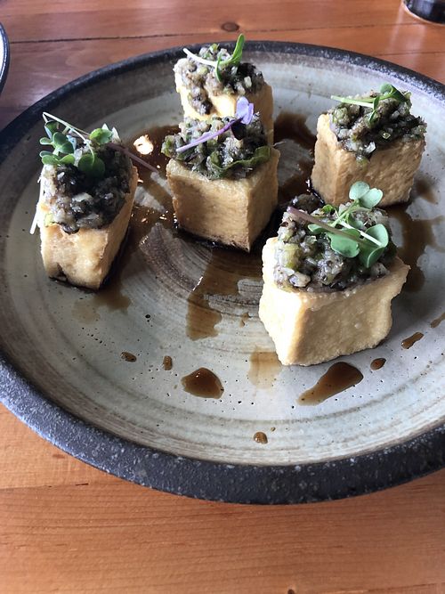 Tofu with black trufgle at Do Chay - Knight District in Vancouver