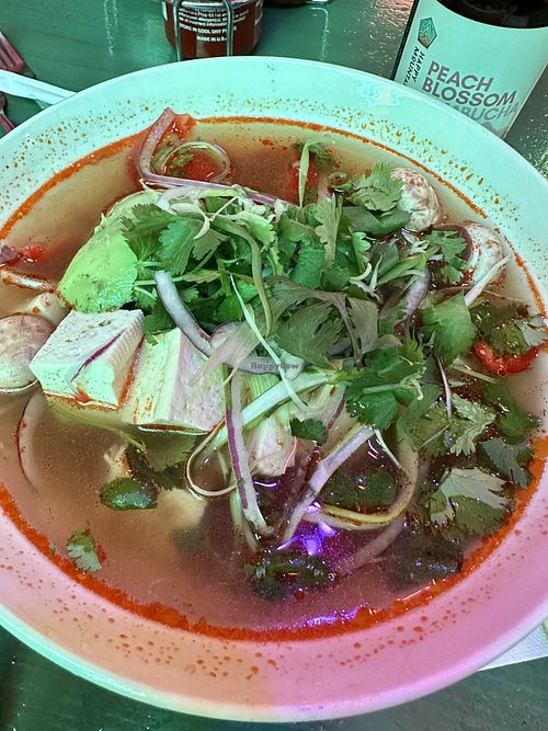 tom yum tofu pho  at Luc Lac Vietnamese Kitchen in Portland