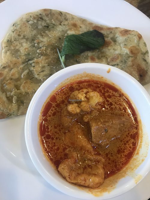 Curry roti $6 at Water Drop Vege Cafe at Fo Guang Shan Temple in Auckland