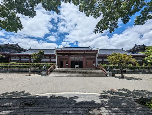 Outside at Water Drop Vege Cafe at Fo Guang Shan Temple in Auckland