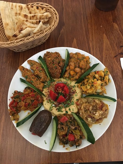 Small Vegan mezze plate  at Babel Cafe in Istanbul