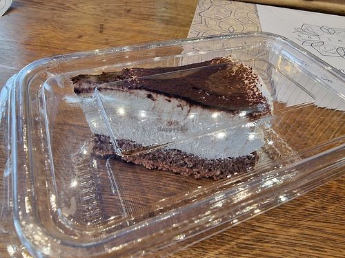 Lemon cream cake, vegan at Satsanga in Sofia