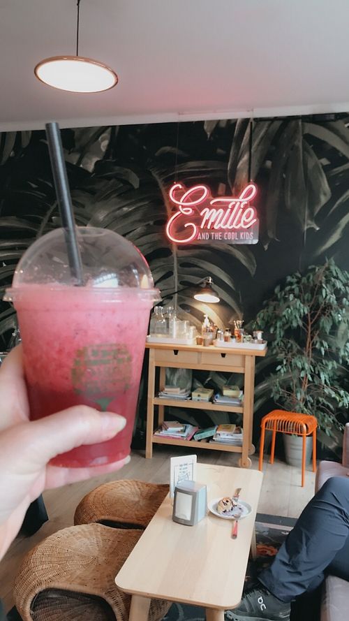 a few tables are inside (small)  at Emilie and the Cool Kids in Reykjavik