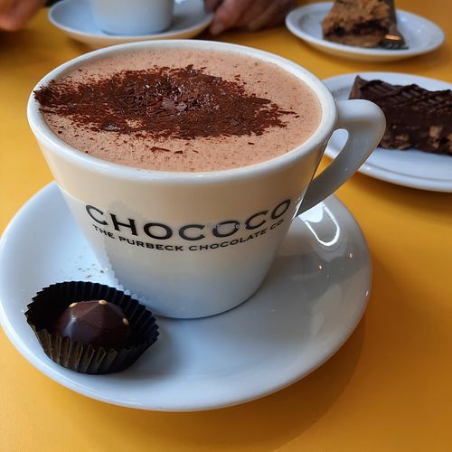 Vegan hot chocolate at Chococo in Swanage