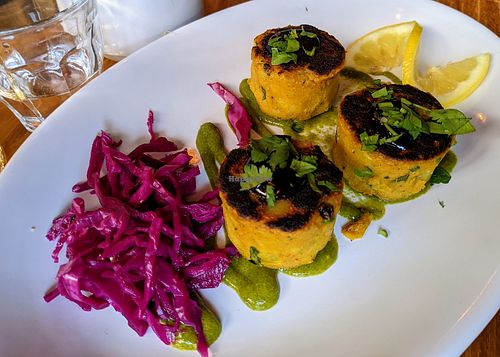 Sweet corn tamale cakes at Life on Mars in Seattle