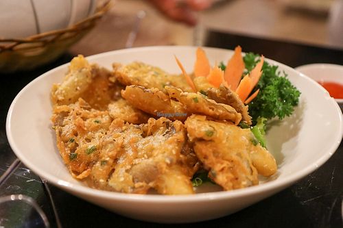 fried oyster mushrooms at Sen Vegan House in Ho Chi Minh City