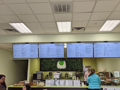 Counter with menu at Pure Cafe in Southlake